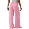 thumbnail image 5 of Women's High Waisted Wide Leg Pants Casual Pleated Palazzo Trousers Loose Fit Straight Leg Lounge Pants with Drawstring and Pockets, 5 of 6
