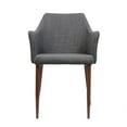 thumbnail image 3 of Noble House Bronson Indoor Mid Century Fabric Dining Chairs, Set of 2, Light Gray, 3 of 12