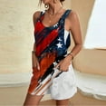 thumbnail image 2 of QATAINLAV Summer Rompers for Women American Flag Bib Jumpsuits Casual Sleeveless Strap Overalls Wide Leg One Piece Pants 2026 4th of July Festival Outfits Red 3XL, 2 of 6
