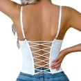 thumbnail image 6 of Hpapadks Waist Trainer Corset for Women Spaghetti Strap Bones Bustier Lace Up Tight Overbust Corset Belt Halloween White, 6 of 6