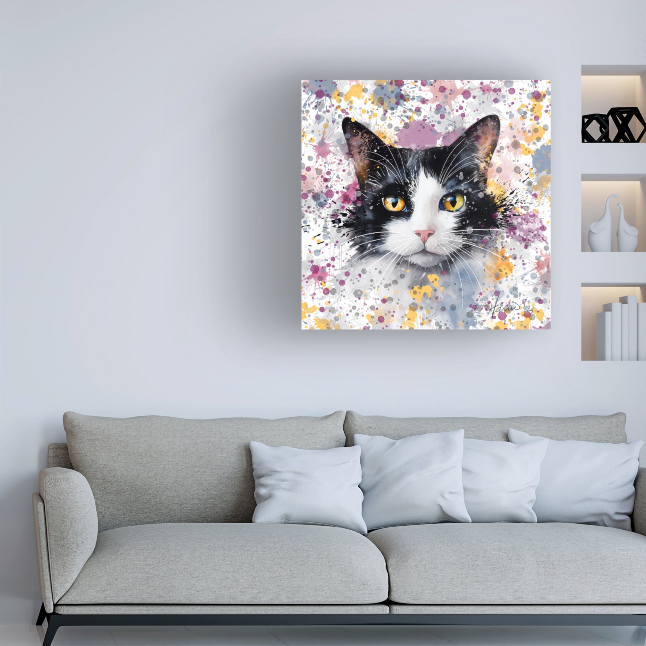 Canvas Wall Art - Frank Harris 'Tuxedo Master' Wall Art for Living Room, Bedroom, or Office Décor by Trademark Fine Art - 24 x 24 Inches
