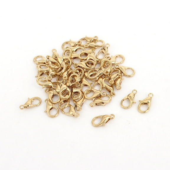 Uxcell 12mm x 6mm Gold Tone Lobster Trigger Claw Clasps Jewelry Findings 50 Pcs