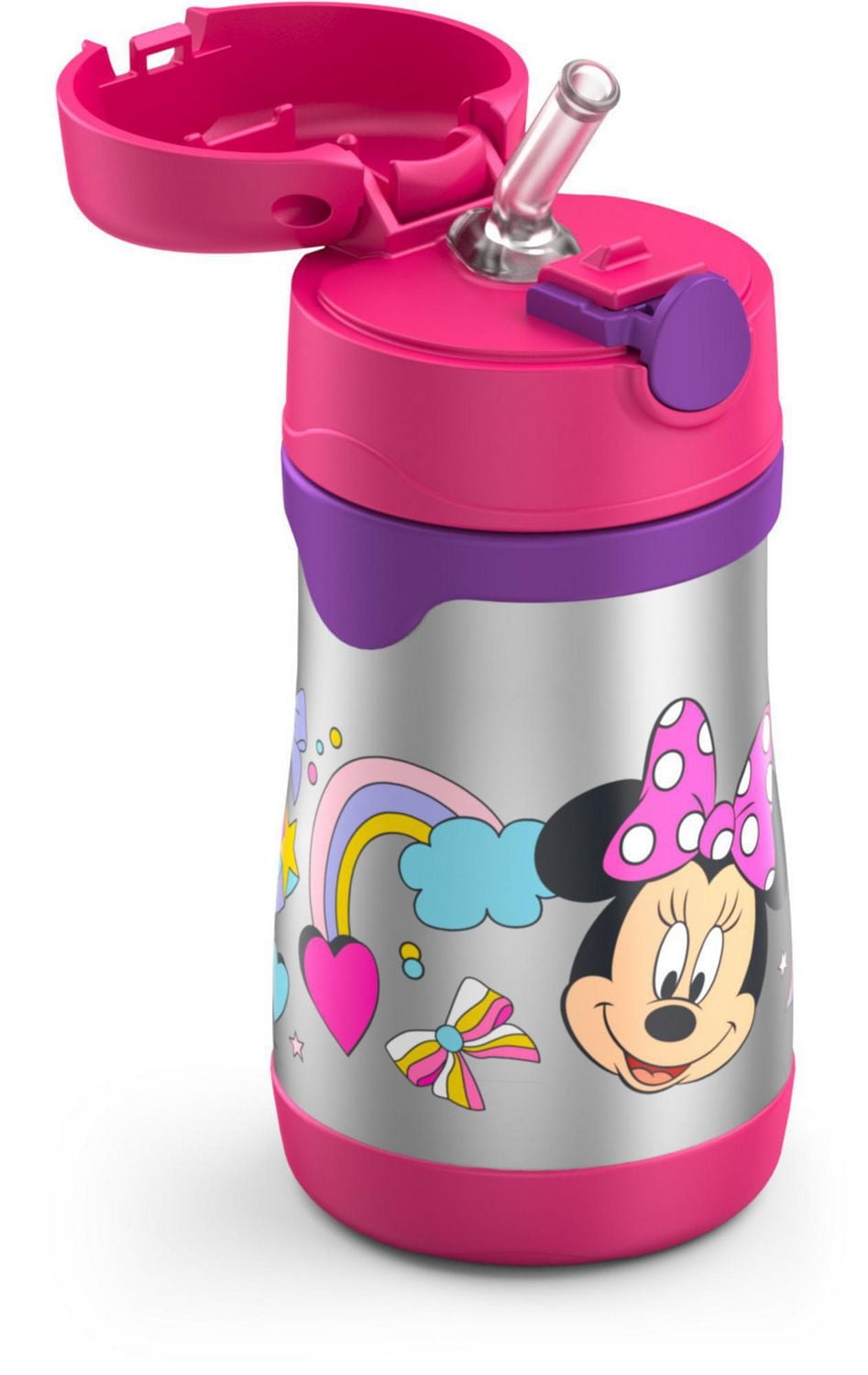 Thermos Kids Vacuum Insulated10 Oz Straw Bottle, Minnie Mouse, 10 Oz Bottle Minnie Mouse