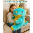 thumbnail image 4 of Peluche con forma de dinosaurio Fullair, tamaño grande, 1,68 kg, pesado, azul, 4 of 7