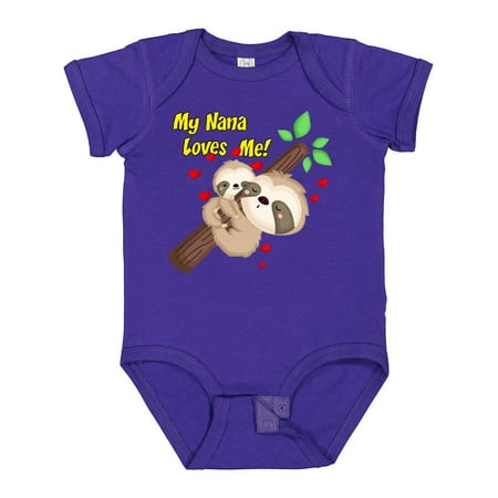 

Inktastic My Nana Loves Me Boys or Girls Baby Bodysuit