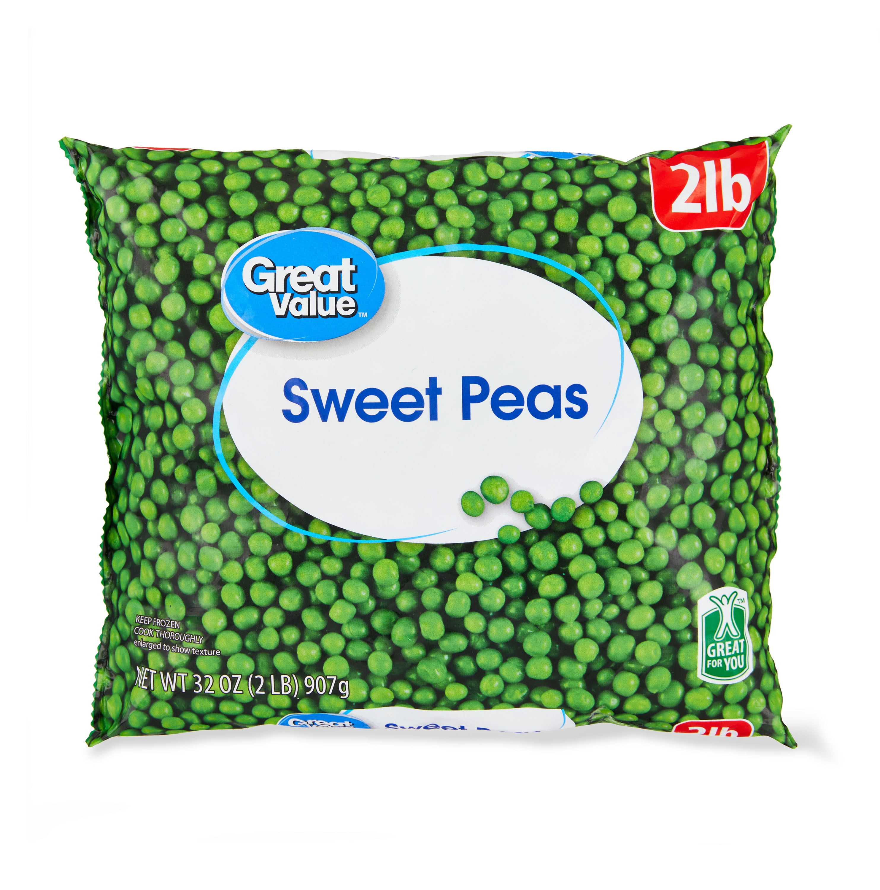 Great Value Frozen Sweet Peas, 32 oz Steamable Bag