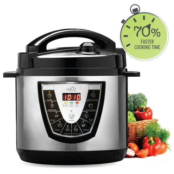 HAUZ Electronic Pressure Cooker With 8 Cooking Modes 5.7 Liter Capacity Stainless Steel