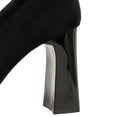 thumbnail image 5 of Women Square Toe High Heels 9CM Sexy Pumps Faux Suede Bowknot Ladies Wedding Shoes for Bride Prom Party, 5 of 6