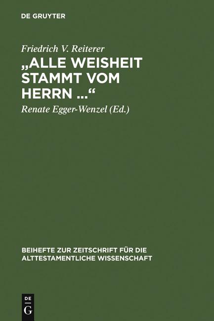 Beihefte Zur Zeitschrift Fur die Alttestamentliche Wissenschaft: 