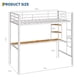 thumbnail image 2 of Yeshouse cama alta individual con escritorio y estantes, estructura de metal resistente con listones de acero, escalera y barandilla de seguridad, ideal para ahorrar espacio en habitaciones, 2 of 7