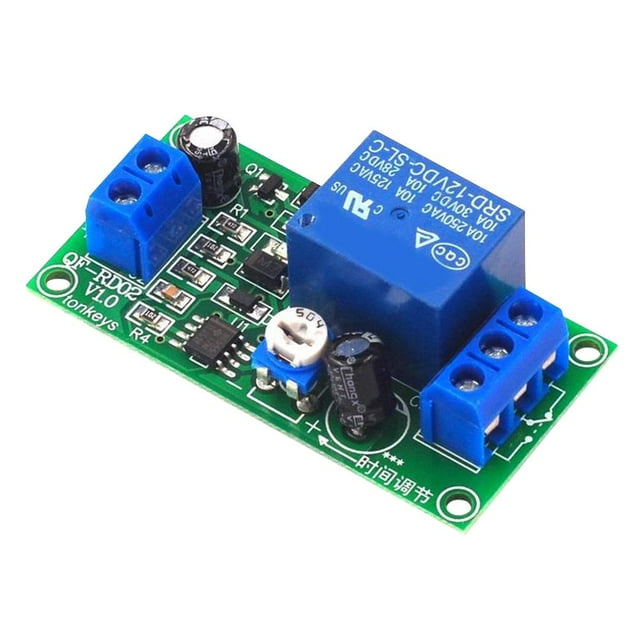 Módulo de retardo de tiempo NE555 Tablero de interruptor de control de temporizador 12V DC Ajustable 4pcs
