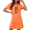 thumbnail image 4 of DeHolifer Nightgown for Women Plus Size Loose Short Sleeve Night Dress Casual Printed Sleepwear Soft Sleep Shirt Orange L, 4 of 6