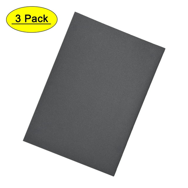 Uxcell 500 Grits Waterproof Sandpaper Wet Dry Sand Paper Wood Furniture Finishing Silicone Grey 3 pcs