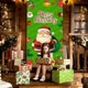 thumbnail image 5 of Cortina de puerta navideña con bandera para exteriores, decoración de fondo de Papá Noel y cachorro, tela de poliéster para colgar., 5 of 5