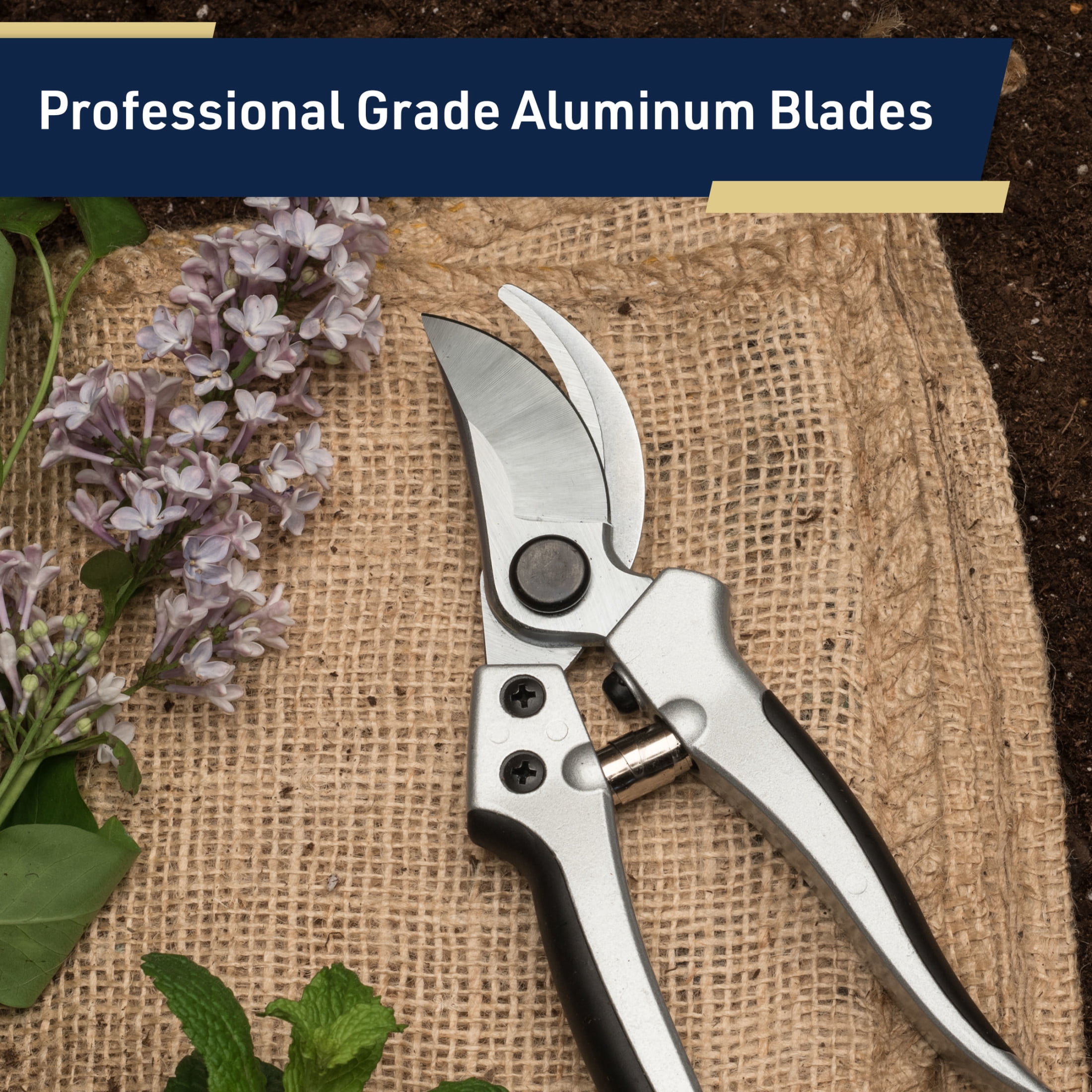 Kings County Tools 8” Bypass Pruning Shears – Garden Hand Clippers with Sharp Blades & Grip Handles