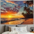 thumbnail image 2 of PRATYUS Ocean Tapestry Wall Hanging Exotic Beach Water Palm Tree Sunrise Sunset Sky Landscape Tapestry Wide Wall Hanging for Bedroom Living Room Dorm  Painting, 2 of 6