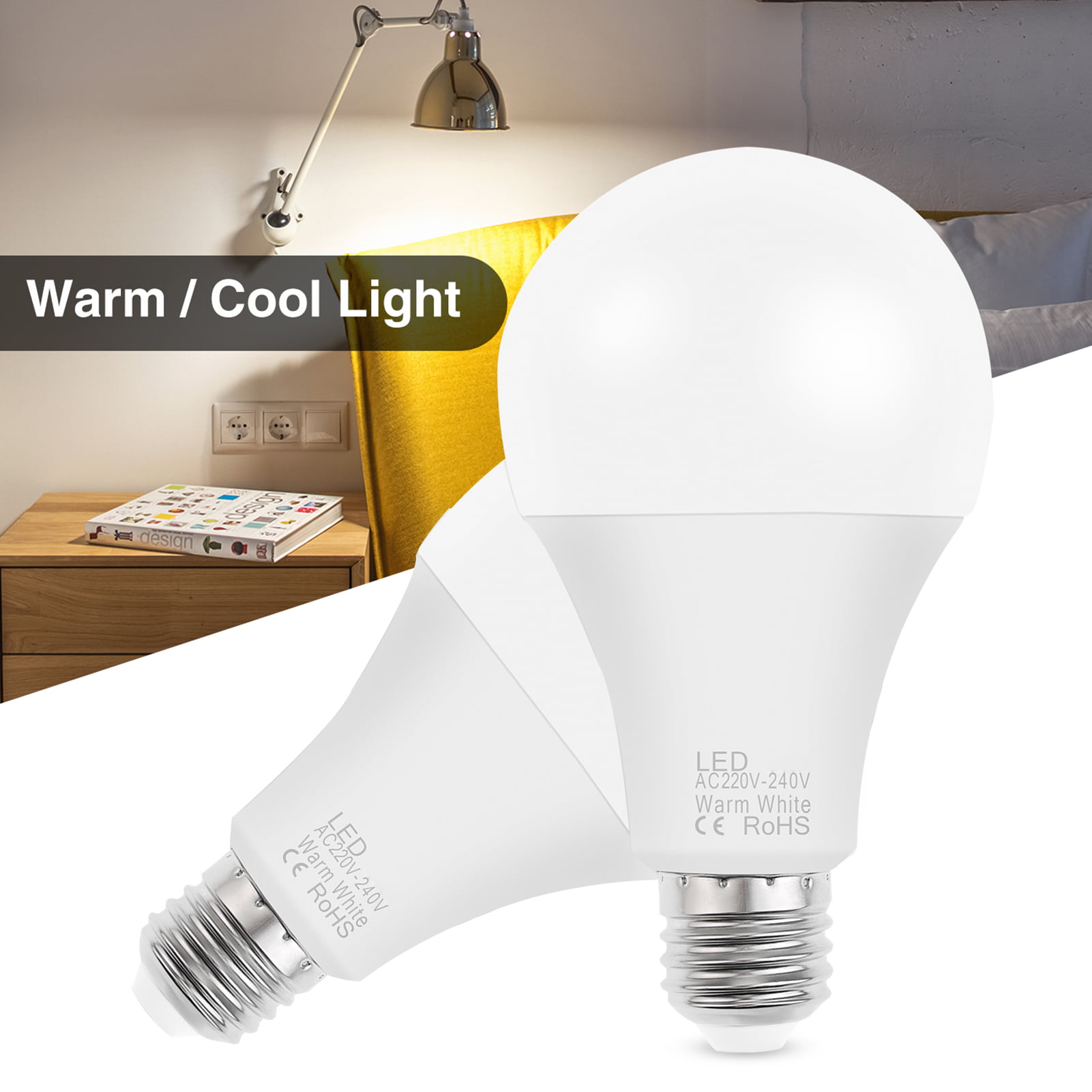 LED Bulb E27 5W & 9W Super Bright Energy Saving Spiral Light Bulb Pure Warm White Lighting is Not Dimmable Color : Warm White, Size : 9W 