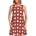 thumbnail image 1 of Easygdp Cute Pig with Coins para Vestido Transpirable de Mujer, Vestido Suelto de Manga Corta con Pliegues y Bolsillos para el Verano, 1 of 7