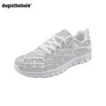 thumbnail image 1 of Zapatos planos Doginthehole de enfermera con diseño de periódico para mujer, zapatillas ligeras con cordones de malla para despertar, calzado transpirable de verano para damas y niñas., 1 of 6