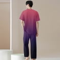 thumbnail image 3 of HAJWOH Mens Scrubs Sets Stretchy Nurse Uniform Short Sleeve V Neck Scrub & Jogger Pants Solid Color Medical Scrub Sets with Multi Pockets Hot Pink M, 3 of 5