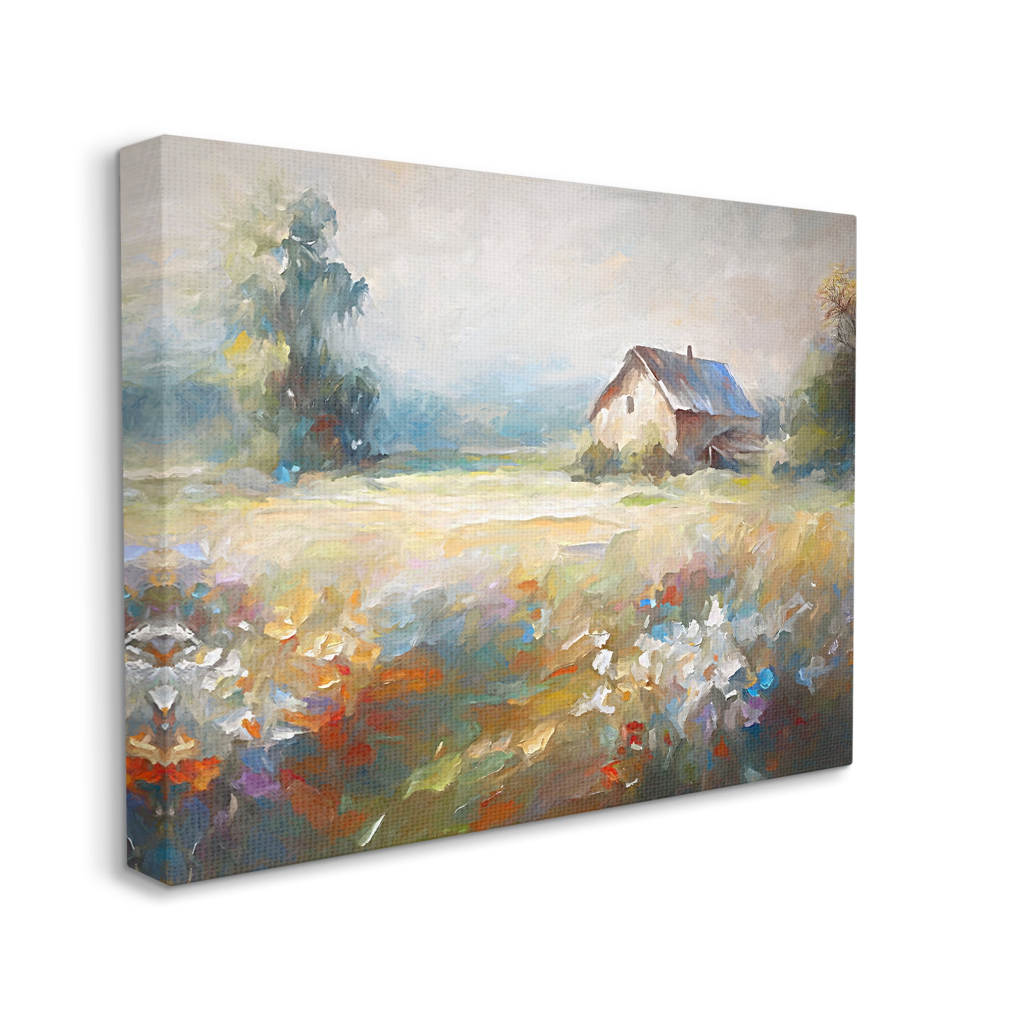 Stupell Industries Floral Countryside Abstraction Landscape Painting Gallery Wrapped Canvas Art Print Wall Art, 40 x 30