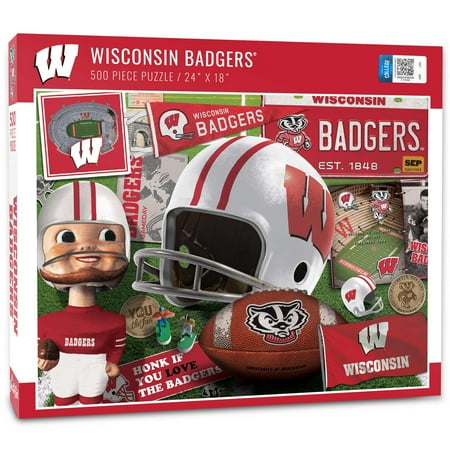 UPC: 0810030950301 | Wisconsin Badgers 500-Piece Retro Series Puzzle
