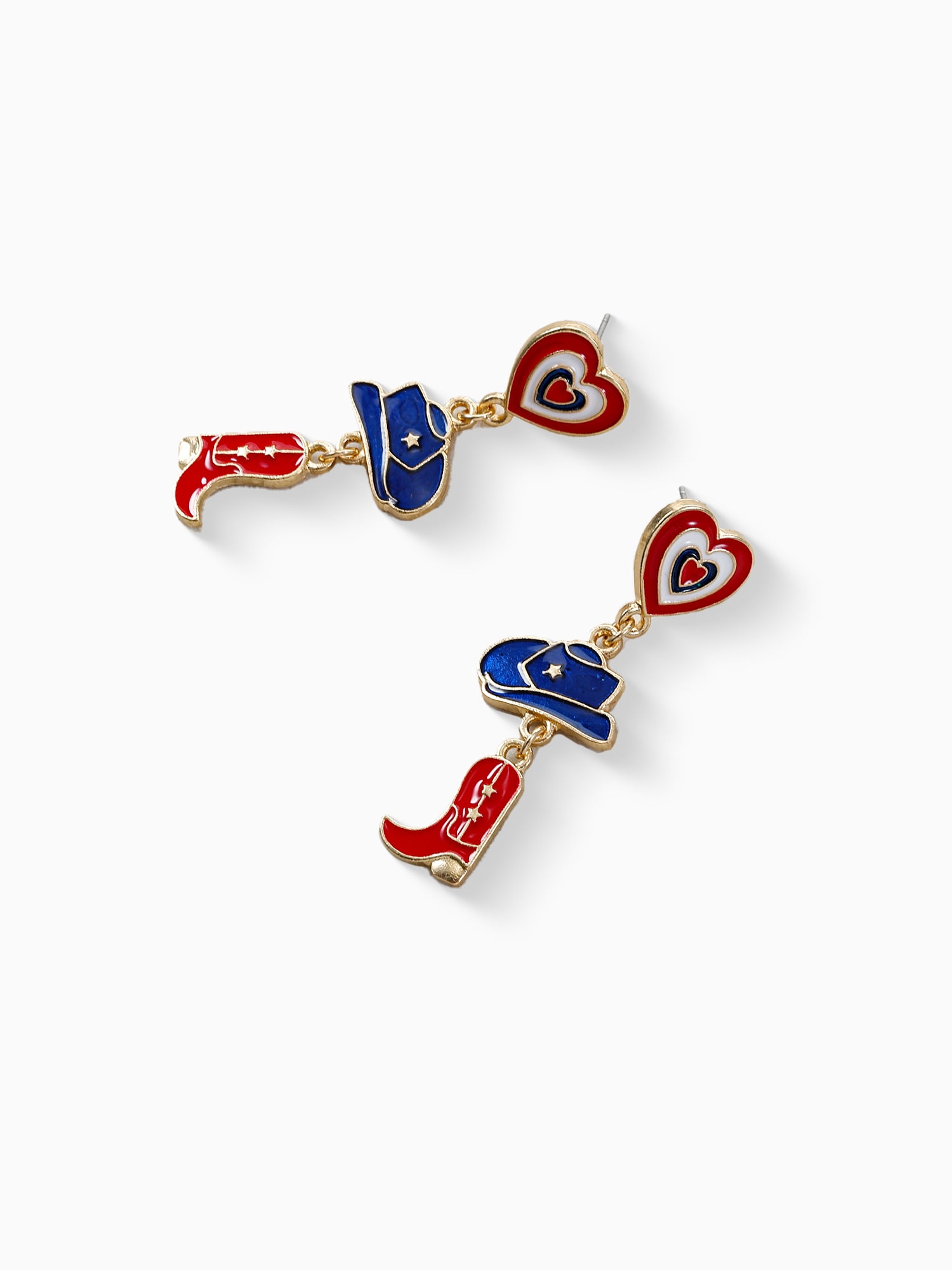 Way to Celebrate Americana Patriotic Western Drop Earrings