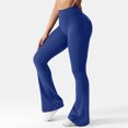 thumbnail image 7 of ABATAB Womens Workout Flare Leggings with Pockets Scrunch High Waisted Pants Gym Yoga No Front Seam Bell Bottom Leggings, 7 of 7