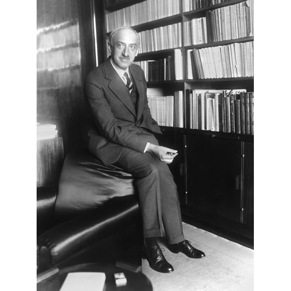 Andre Maurois (1885-1967). /Npseudonym Of Emile Salomon Wilhelm Herzog. French Writer. Photographed In His Library In Paris, France. Poster Print by  (24 x 36)
