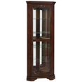 thumbnail image 1 of Coaster 5 Shelf Corner Curio Cabinet in Golden Brown, 1 of 6