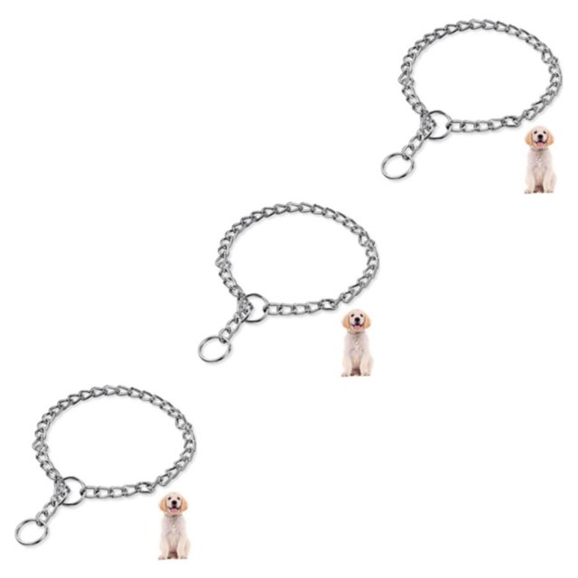 tamizeot Slip Collar Safe And Firm Metal Dog Collar For Easy And Effective Training Good Hardness 3Set