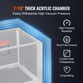 thumbnail image 4 of 2 Gallon Vacuum Chamber, Acrylic Degassing Chamber for Resin, Silicone & Gypsum - 24hr Airtight Seal, High-Pressure Resistant, w/ 59” Hose & Gauge, 4 of 4