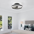 thumbnail image 3 of GCGAFUL 15.7 Inch Flush Mount Ceiling Fan with Light, 3CCT Dimmable LED Reversible Fan with Remote, Black Fixture for Bedroom Living Room, 3 of 8