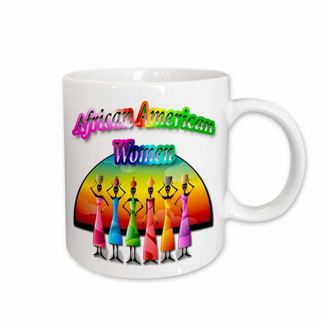 3dRose African American women and colorful African colored background - Ceramic Mug, 15-ounce