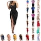 thumbnail image 2 of ADHOWBEW 2023 Vestidos de cóctel de talla grande para mujer con un hombro y abertura, vestidos de fiesta sexys a la moda para invitados de boda, 2 of 5