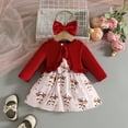 thumbnail image 3 of iiniim Infant Baby Girls Santa Claus 3pcs Christmas Outfit Set Newborn Dresses Pink 12-18M, 3 of 7