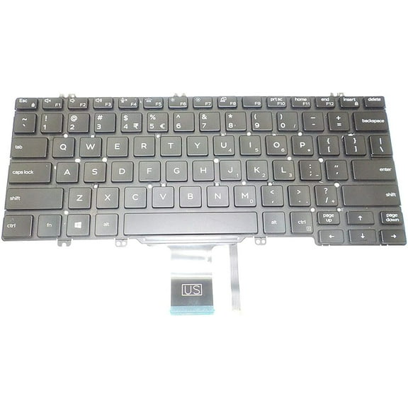 New US Black English Backlit Laptop Keyboard (Without palmrest) Replacement for Dell Latitude 7300/5300 2-in-1 2RDRV 02RDRV PK132EQ3B01 Light Backlight