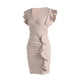 thumbnail image 5 of VISgogo Vestido de manga corta ajustado para mujer, de una pieza con escote en V profundo de color sólido en 10 colores, S / M / L / XL VISgogo moda, 5 of 9