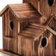 thumbnail image 4 of Casas para pájaros de madera para espacio libre para colgar en el exterior, casa para pájaros Natural hecha a mano con 6 agujeros para decoración de patio trasero/patio, grande, 4 of 5