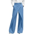 thumbnail image 2 of ClodeEU Women's High Waisted Wide Leg Jeans with Pockets ,Casual Loose Fit Denim Pants Light Blue,Women's Plus XXL, 2 of 7