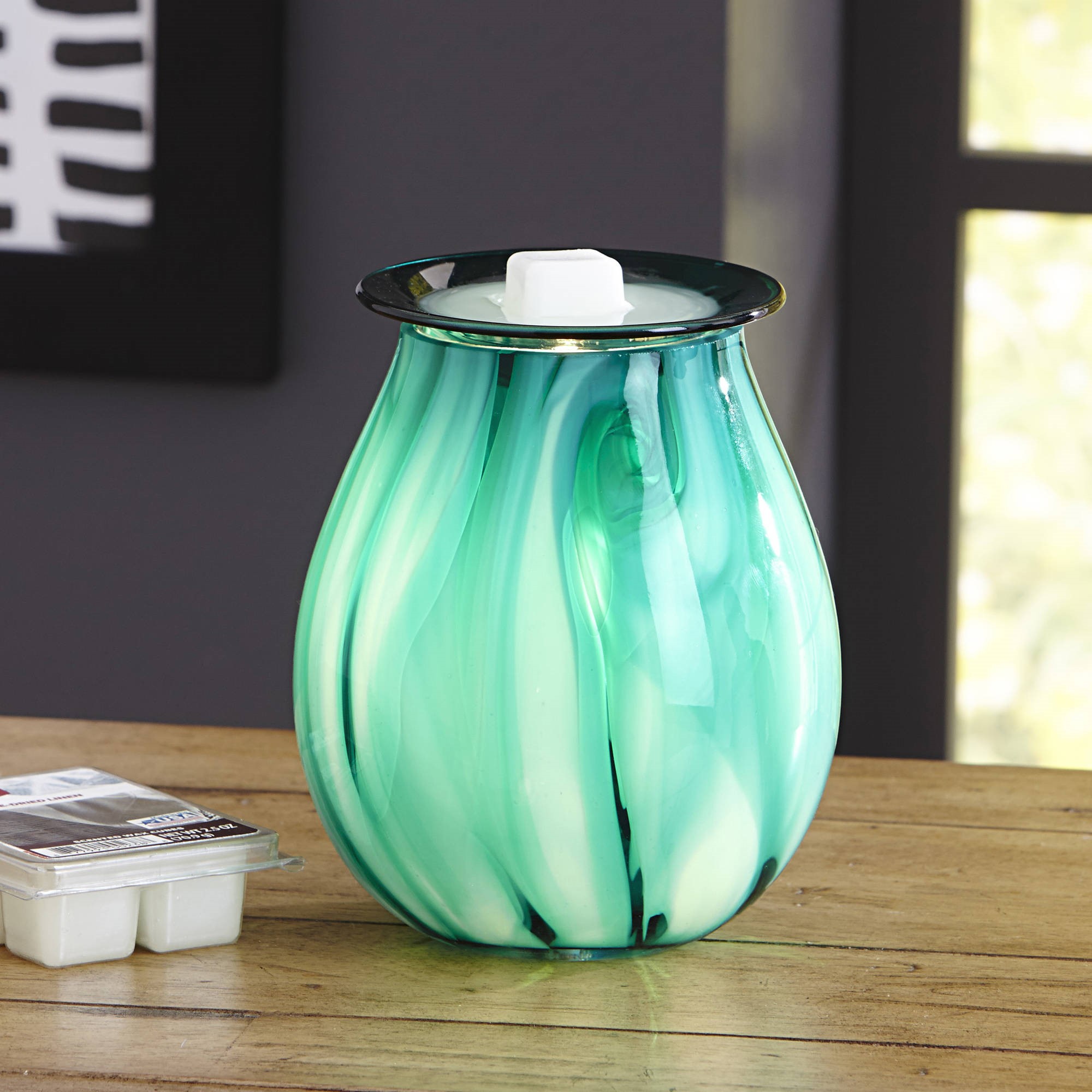 Better Homes & Gardens Tanzanite Art Glass Full-Size Scented Wax Warmer ...