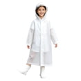 thumbnail image 2 of JOANKDMI Toddler Girls Long Raincoat Kids Waterproof Lightweight EVA Rain Jacket with Clear Brim Hood Snap Button Closure for School Hiking Travel Outdoor Active Wear, 2 of 5