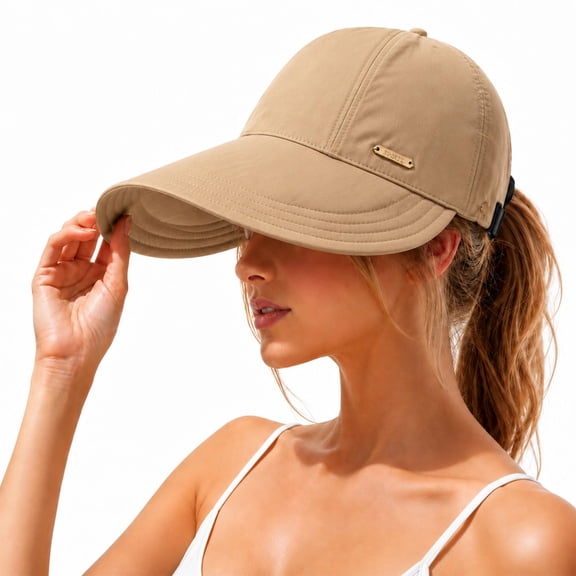 Wide Brim Sun Visors for Women - UPF 50 UV Protection Packable Sun Shielding Visor Hat, Womens Visors for Sun & Golf