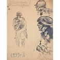 thumbnail image 3 of Marian Kopf 19x24 Black Modern Framed Museum Art Print Titled - Sketches of German Soldiers (1939), 3 of 5