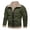 Green, variant on Fesfesfes Men Casual Plush Jacket Keep Warm Thicken Long Sleeve Shirt Turndown Jacket Zipper Patchwork Coats Under $10