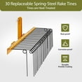 thumbnail image 2 of 72 Inch Pine Straw Rake, 30 Coil Spring Tines Durable Powder Coated Steel,Yellow, 2 of 5