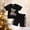 87Black207, variant on CAIVO Children Stylish Bear Embroidery Summer Outfit Sets For Toddlers Boys Girls Short Sleeve Striped Shorts Two Piece Playwear Soft Clothing Sets