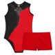 thumbnail image 5 of Niños Niñas brillantes diamantes de imitación Ballet Biketard traje de baile gimnasia Ballet Jersey camiseta sin mangas leotardo mono con pantalones cortos conjunto, 5 of 5