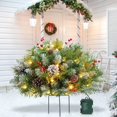thumbnail image 6 of CoreLiving Christmas Urn Filler with Pre-Lit Tree & Tripod Stake, Outdoor Christmas Pot Fillers and Holiday Planter Inserts with Warm Lights, Weatherproof Front Porch and Patio Decor for Entryways, 6 of 9