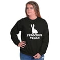 thumbnail image 3 of Ferocious Vegan Herbivore Bunny Unisex Plus Fleece Graphic Sweatshirt Brisco Brands 2X, 3 of 5